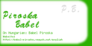 piroska babel business card